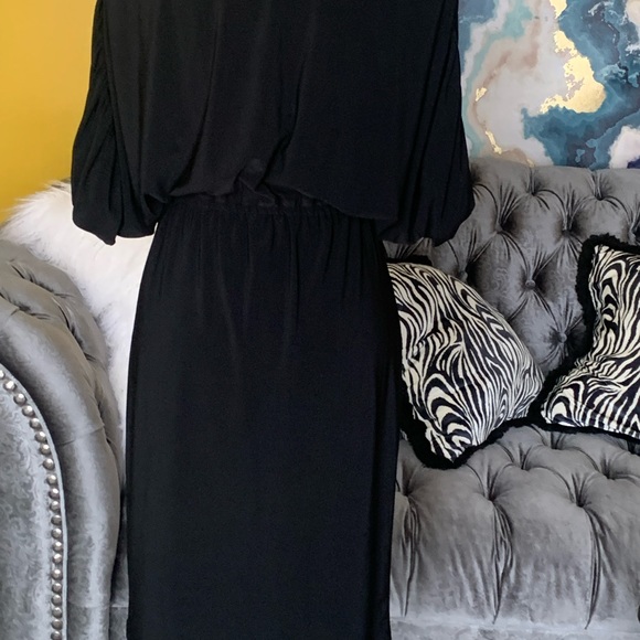 COPY - Lauren Ralph Lauren black dress elastic waist and rouched sleeves! - Picture 9 of 12